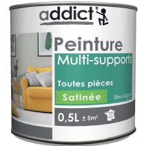Peinture multisupport 0,5L satin bleu lagon ADDICT