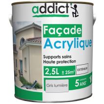 Peinture acrylique façade 2.5 l gris lumière