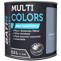 Peinture multi colors satin soyeux 0.5 l bleu orage