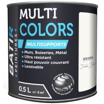 Peinture multi colors satin soyeux 0.5 l dahlia blanc