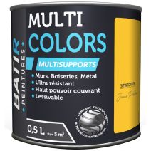 Peinture multi colors satin soyeux 0.5 l jaune pollen