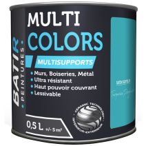 Peinture multi colors satin soyeux 0.5 l turquoise profonde
