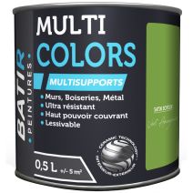 Peinture multi colors satin soyeux 0.5 l vert amazonie
