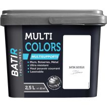 Peinture multi colors satin soyeux 2.5 l blanc 