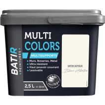 Peinture multi colors satin soyeux 2.5 l blanc albâtre