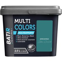 Peinture multi colors satin soyeux 2.5 l bleu canard