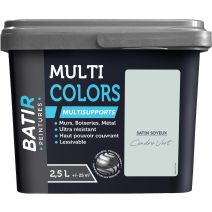 Peinture multi colors satin soyeux 2.5 l cendre vert