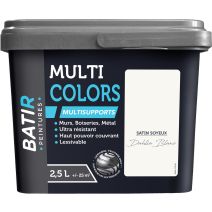 Peinture multi colors satin soyeux 2.5 l dahlia blanc