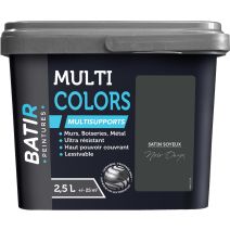 Peinture multi colors satin soyeux 2.5 l noir onyx