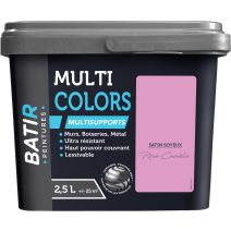 Peinture multi colors satin soyeux 2.5 l rose camélia