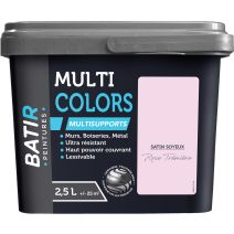 Peinture multi colors satin soyeux 2.5 l rose trémière