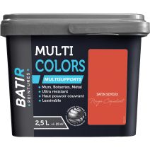 Peinture multi colors satin soyeux 2.5 l rouge coquelicot