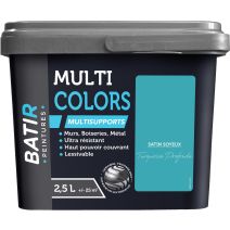 Peinture multi colors satin soyeux 2.5 l turquoise profonde