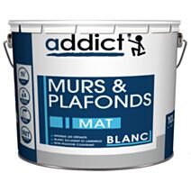 Peinture murs et plafonds 10L blanc mat ADDICT