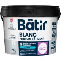 Peinture mur/plafond tout-en-1 10 l blanc velours