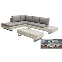 Salon de jardin 4 places River Lounge alu 110x55x31cm polyester - CIDDECO