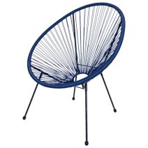 Fauteuil de jardin Copacabana acier/fil bleu - CIDDECO