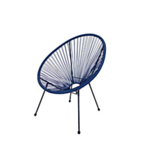 Fauteuil de jardin Copacabana acier/fil bleu - CIDDECO