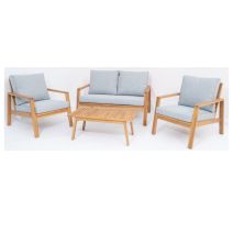Salon de jardin bas acacia Sidney 4 places