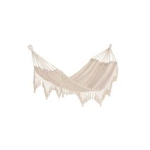 Hamac toile et franges écru 200x100cm