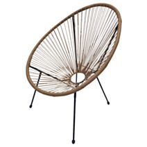 Fauteuil de jardin Copacabana acier + fil couleur rotin