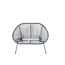 Banc de jardin Métal et fil Copacabana 135x92x85cm Gris