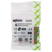 4 bornes de connexion rapide 5 entrées S222 - WAGO
