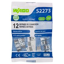 12 bornes de connexion rapide 2 entrées S2273 - WAGO
