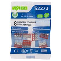 8 bornes de connexion rapide 4 entrées S2273 - WAGO