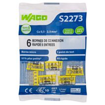 6 bornes de connexion rapide 5 entrées S2273 - WAGO