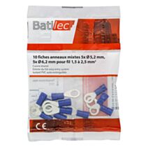 10 fiches anneaux bleu Section 1,5-2,5 mm²