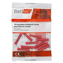 10 manchons à butées rouge Section 0,5-1,5 mm²