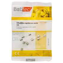 5 fusibles rapides en verre 4A 5x20mm BAT030922 - BATILEC