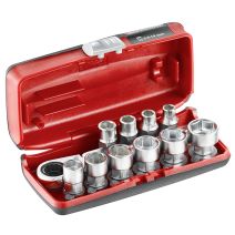 COFFRET DOUILLES HEXAGONALES 1/4' 6PANS METRIQUE – 11 PIECES