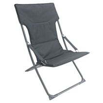 Fauteuil de jardin métal pliant Smoothie toile coton Galet