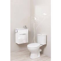 Lave-mains Compact Sam 40cm Blanc Laqué Livré en Kit
