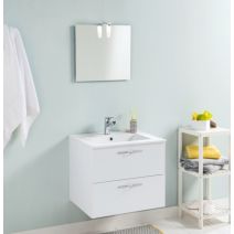 Meuble salle de bain + vasque + miroir Tadao 60cm blanc - ONDEE