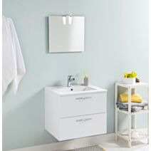 Meuble salle de bain + vasque + miroir Tadao 60cm blanc - ONDEE
