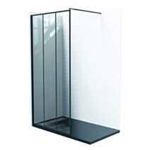 Paroi de douche fixe Veria noir sérigraphie 90cm - ONDEE