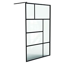 Paroi de douche 120x200x0,8cm Fabrilia sérigraphie noir mat - ONDEE