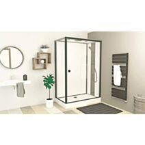 Cabine de douche Gonea Profilés Alu Noir Mat 140x80cm - AYOR