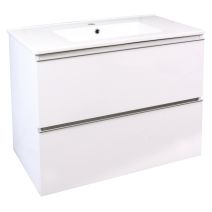Meuble salle de bain Trendy 2 tiroirs 81,5x46,5x68cm blanc brillant