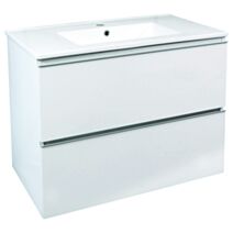 Meuble salle de bain Trendy 2 tiroirs 81,5x46,5x68cm blanc brillant