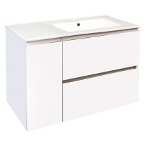 Meuble salle de bain Trendy 2 tiroirs/1 porte 91,5x46,5x58cm blanc mat