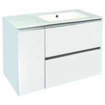 Meuble salle de bain Trendy 2 tiroirs/1 porte 91,5x46,5x58cm blanc mat