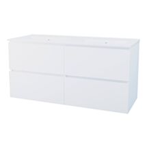Meuble salle de bain Trendy 4 tiroirs 121,5x46,5x68cm blanc mat