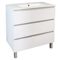 Meuble salle de bain Trendy 3 tiroirs 81,5x46,5x68cm blanc mat