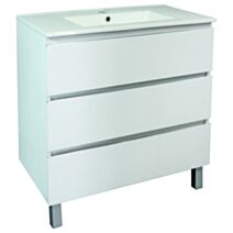 Meuble salle de bain Trendy 3 tiroirs 81,5x46,5x68cm blanc mat