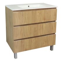 Meuble salle de bain Trendy 3 tiroirs 81,5x46,5x68cm bois