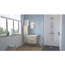 Meuble Salle de Bain Smart Suspendu 60cm 2 Tiroirs Finitions Bois
